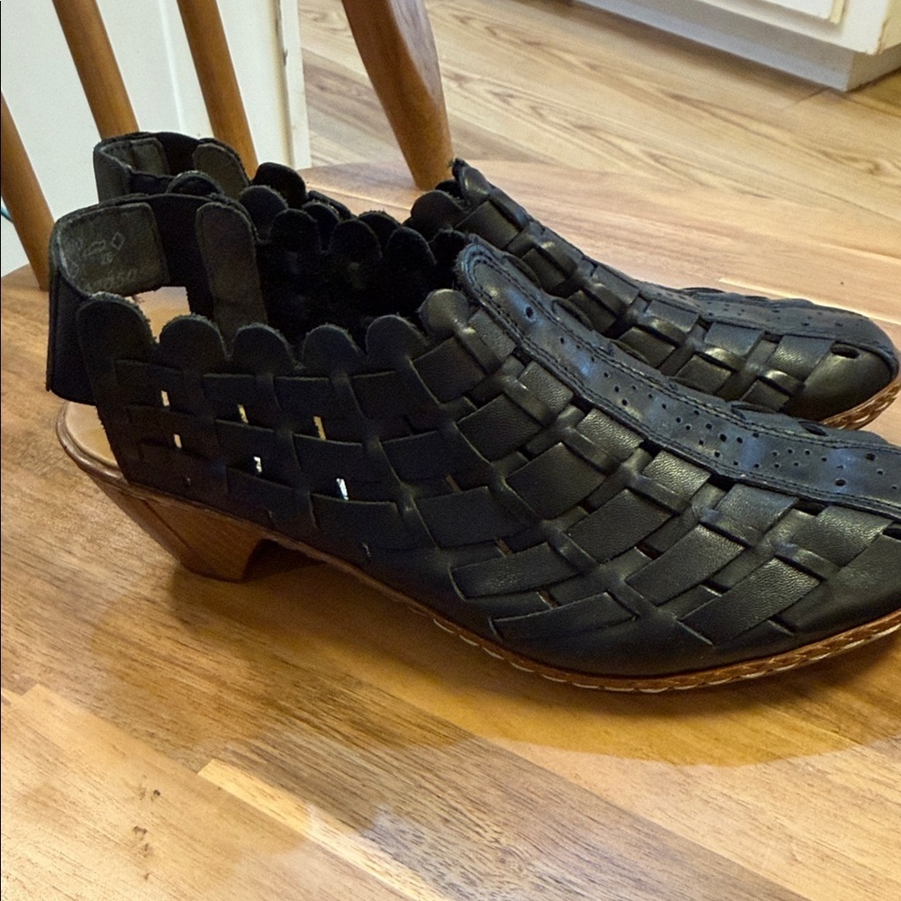 Rieker Sine 78 Slingback Heel Sandal Shoe Black Womens size 37 - Picture 6 of 7